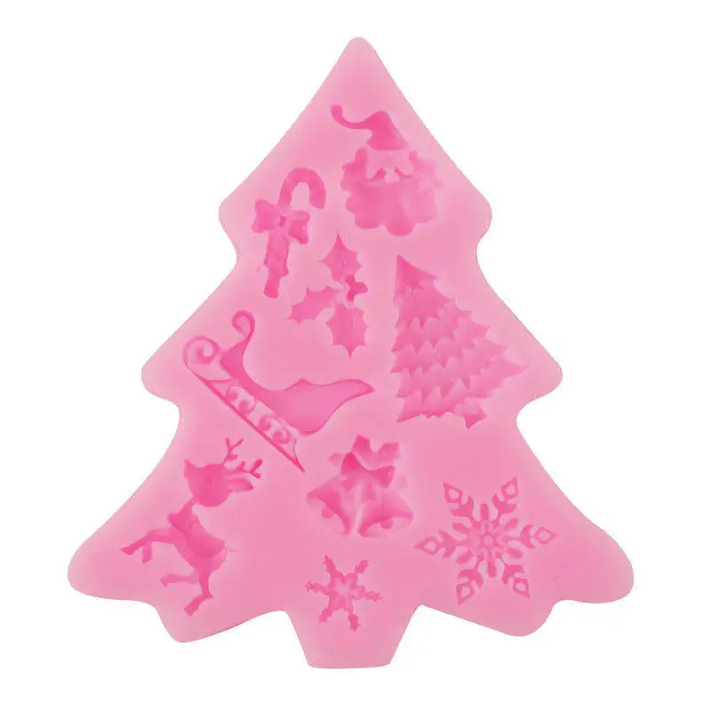 

Christmas tree shape 3D Craft Relief Chocolate confectionery Silicone Mold Fondant Cake Kitchen Decorating DIY Tools