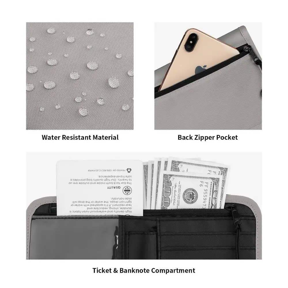 Gonex RFID блокирующий дорожный паспорт кошелек водоотталкивающий Полиэстер