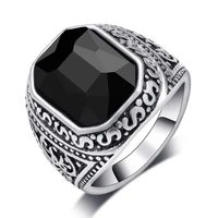 megin d silver plated retro carved stone vintage boho indian rings for women men couple friends gift fashion jewelry bague anel