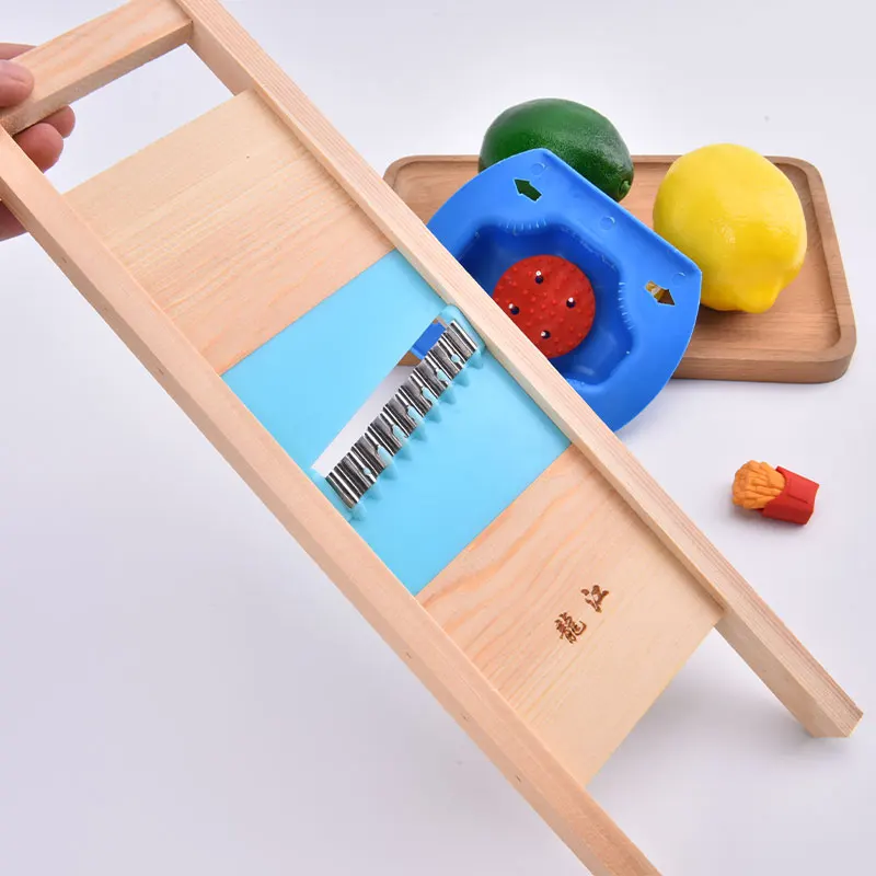 Solid Wood Potato Grid Slicer Net Vegetable Corrugated Flower Cutter Wave Knife | Дом и сад