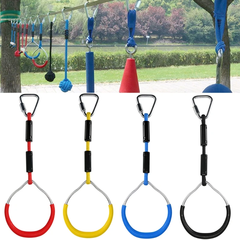 

Y1UC Children Rings Swing Playground Gym Gymnastic Rings Outdoor Indoor Sports Monkey Rings Obstacle Rings