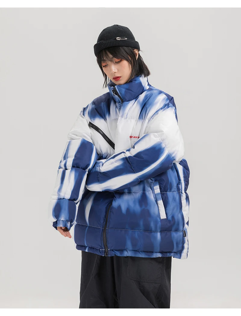 Иллюзия Tie Dye Puffer стеганая зимняя куртка мужская парка хип-хоп уличная куртка пуховик пальто Верхняя одежда ветровка мужская верхняя одежда