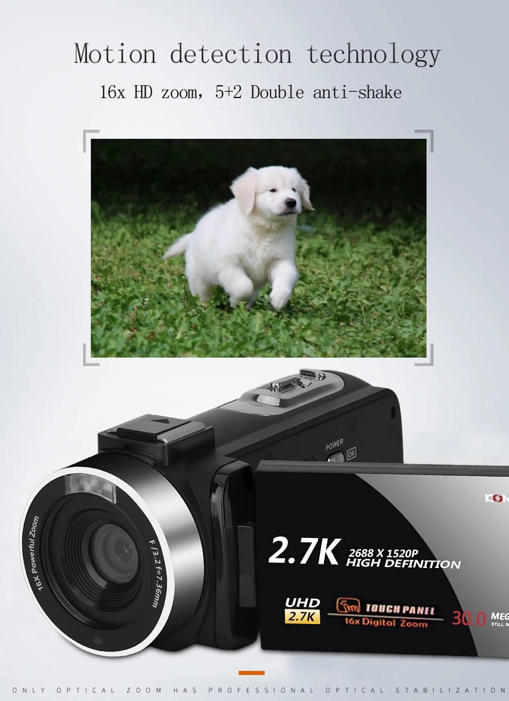Новые поступления видеокамера KOMERY 3 0 дюймовый IPS HD сенсорный экран настоящие 2 7 K