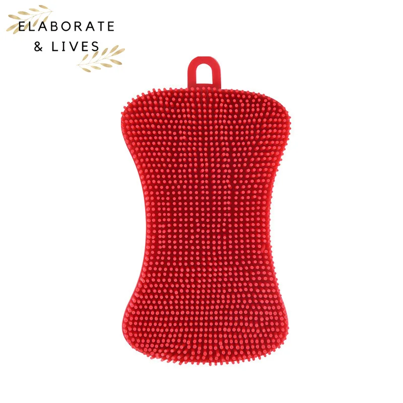 

2pcs Multifunctional PE Material Dishwashing Brush Kitchen Dishwashing Sponge Cleaning Cloth Vegetable Fruit Cleaning Brush