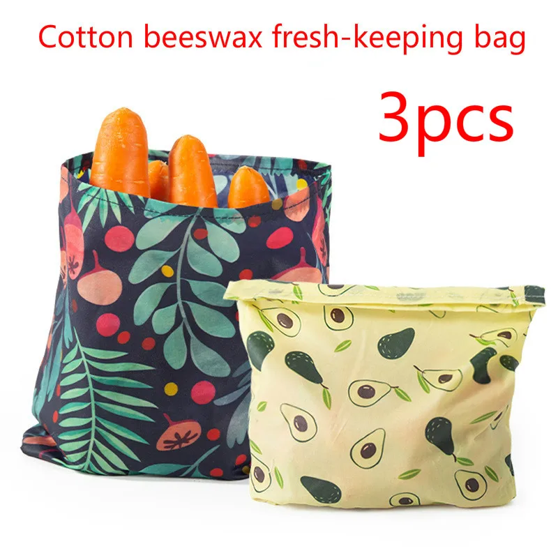 

3pcs Cotton beeswax fresh-keeping bag FDA beeswax fresh-keeping cloth reusable beeswax fresh-keeping cloth beeswax wrap reusable