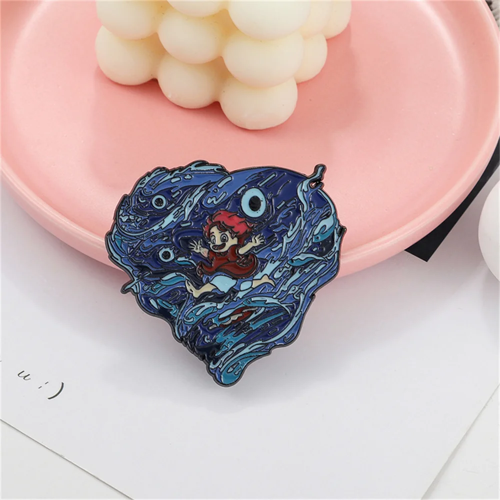 Miyazaki Hayao аниме брошь Воющий движущийся замок понё на скале Принцесса Мононоке