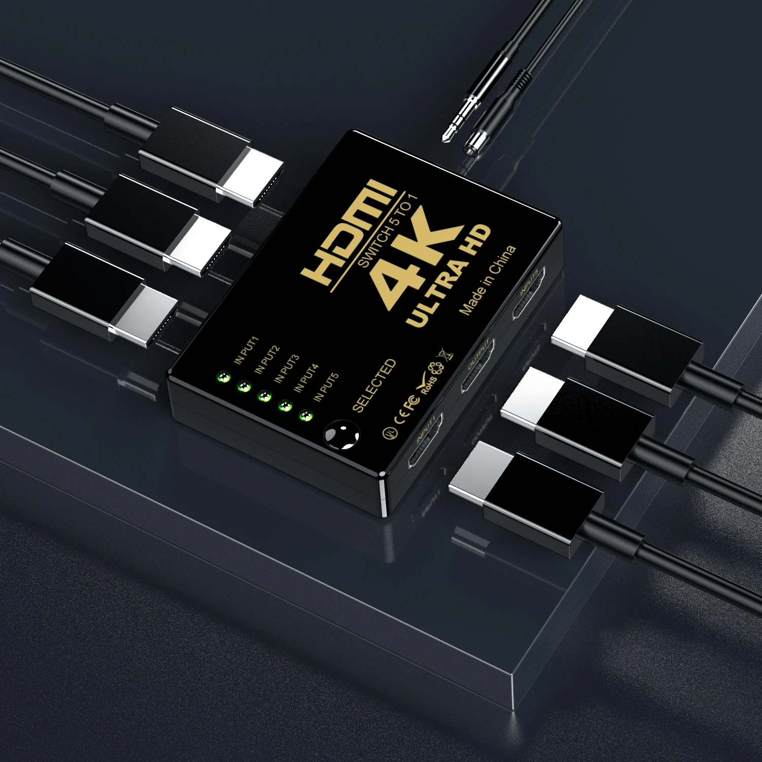 HD 4K HDMI сплиттер 1x 5 портов 3D * 2K видео переключатель 1 вход Выходной концентратор с