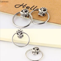 leosoxs nose nail round nasal septum ear bone nail hot ghost head nose ring body piercing jewelry