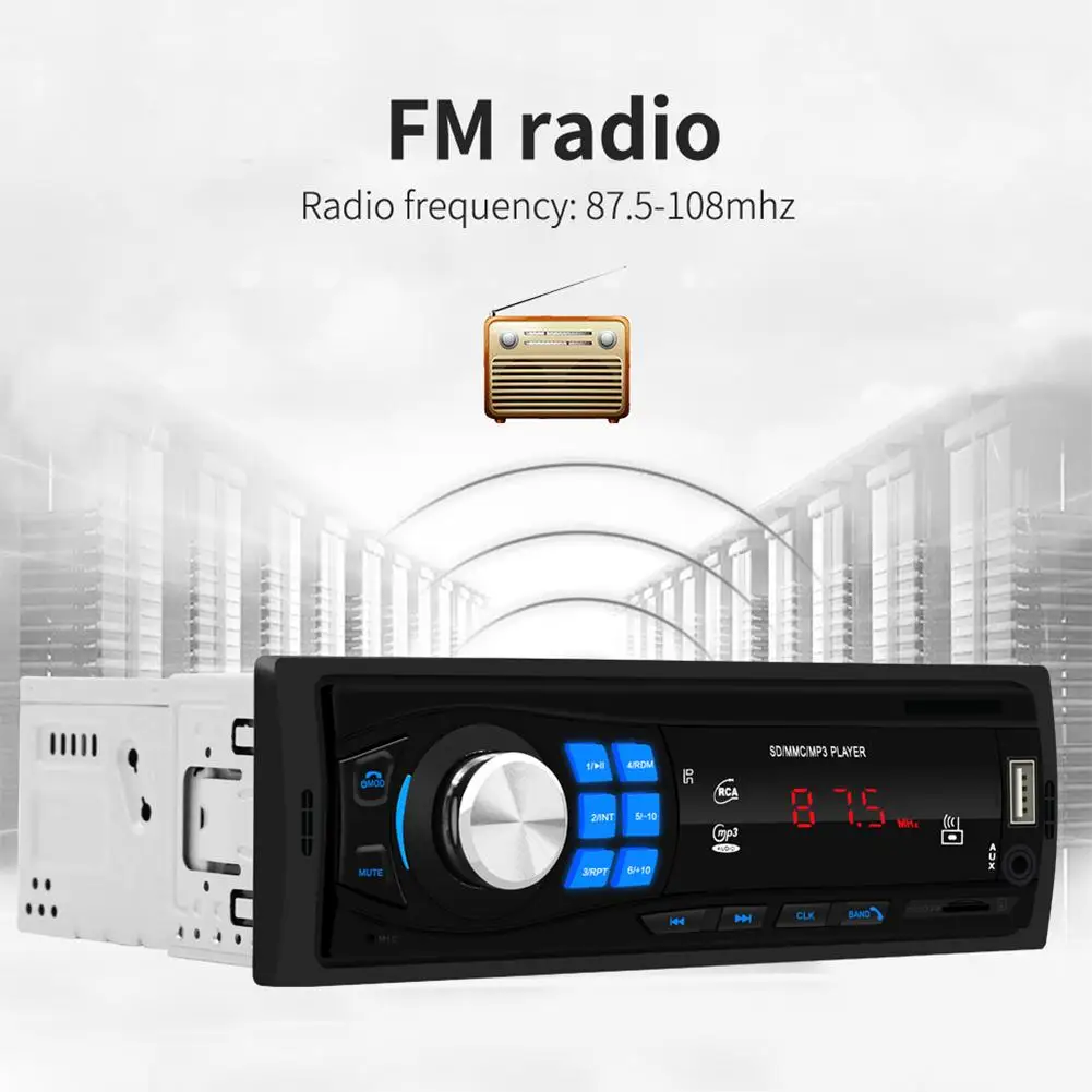 Автомагнитола 1DIN 12 В стерео-система с Bluetooth FM-радио Aux-входом SD-картой USB MP3 MMC WMA