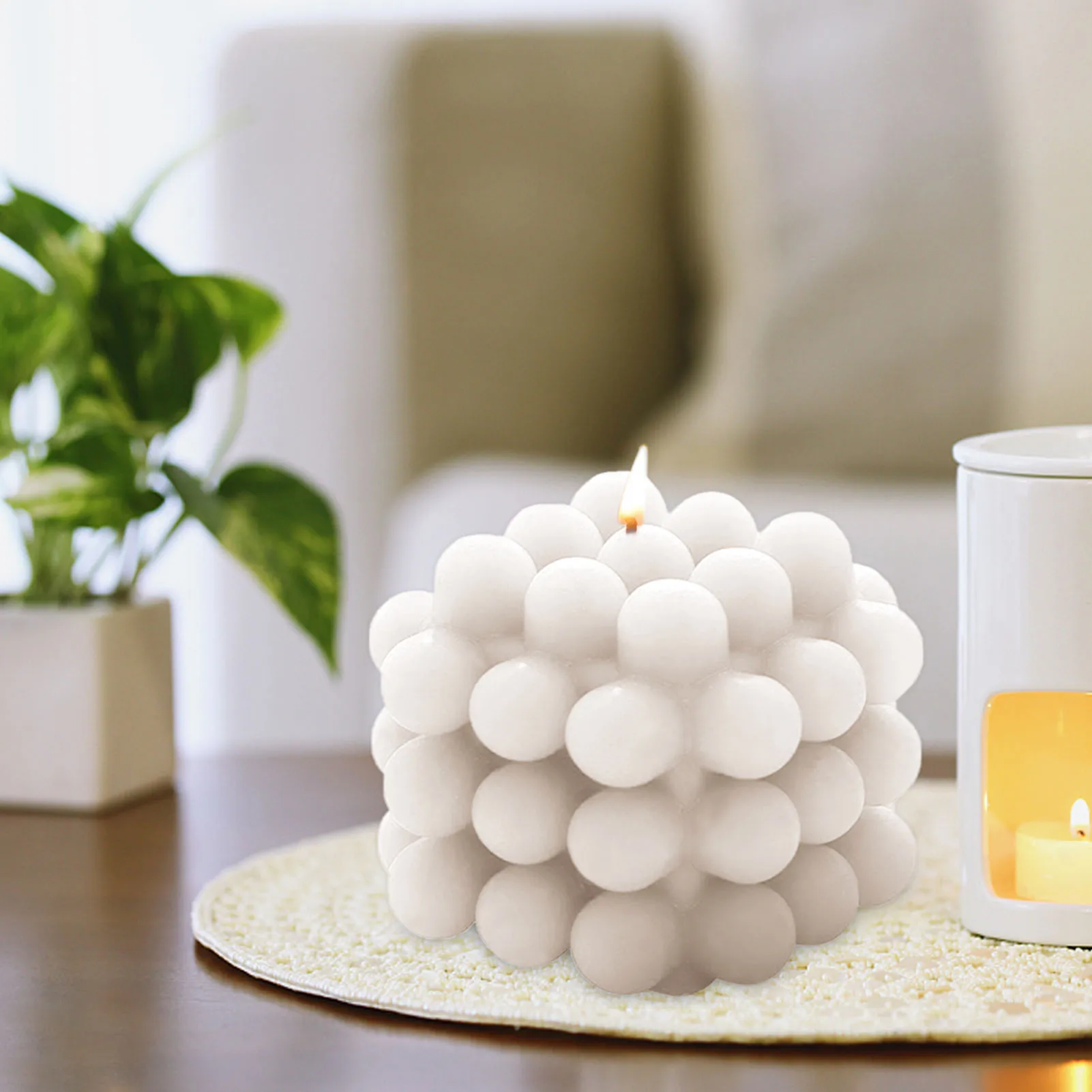 

250g Bubble Cube Candle Cute Soy Wax Aromatherapy Small Candles Scented Relaxing Birthday Gift Date Romantic Candle