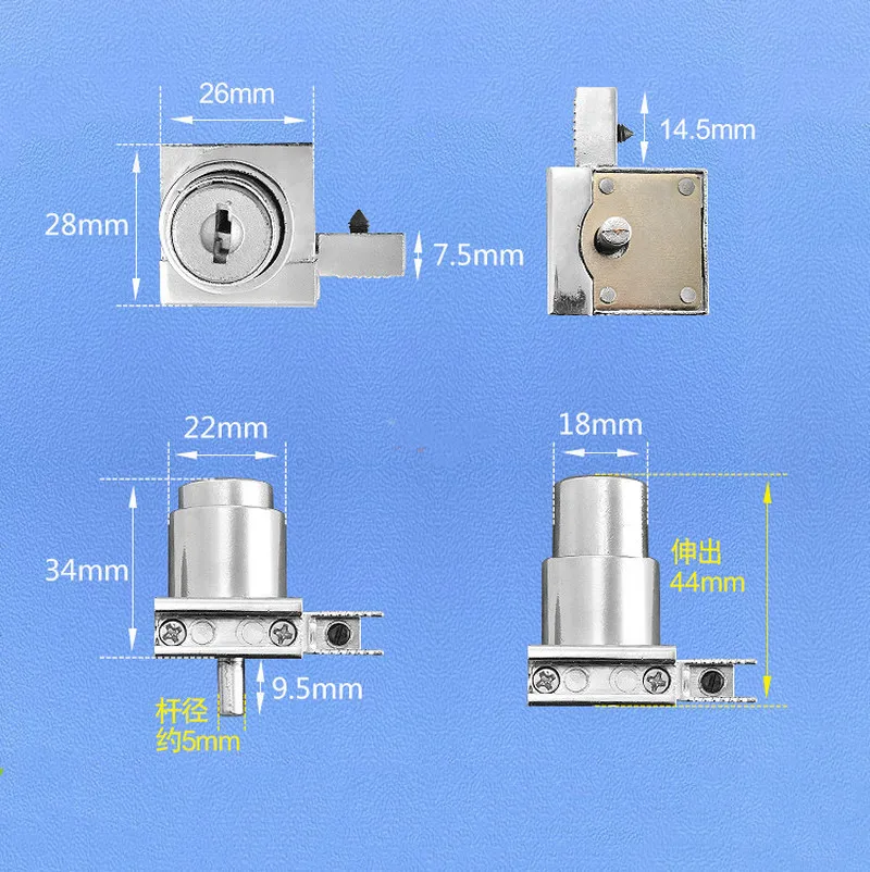 1 шт. цинковый сплав H слайд замок с ключом для ювелирных изделий витрина вина