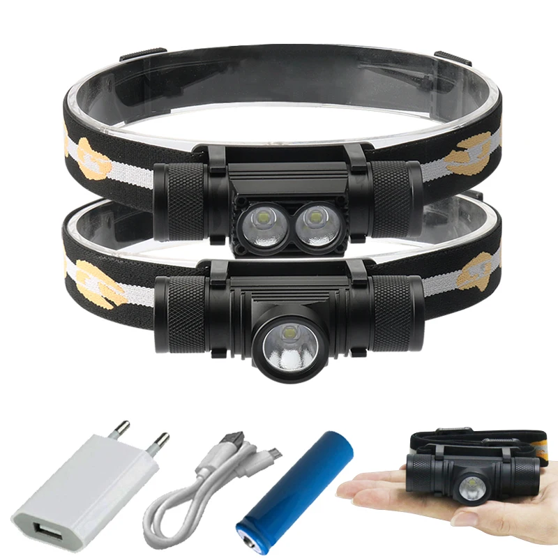 Светодиодный мини светильник CREE XM L2 светодиодный USB налобный фонарь