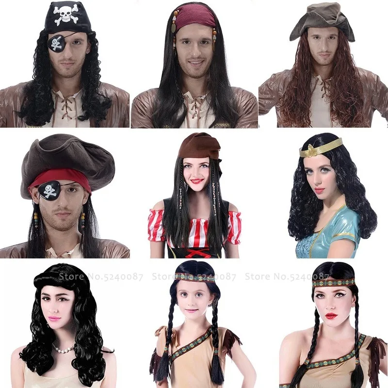 Хэллоуин Карнавал пиратский капитан дикарь парик Принцесса Вечерние парики