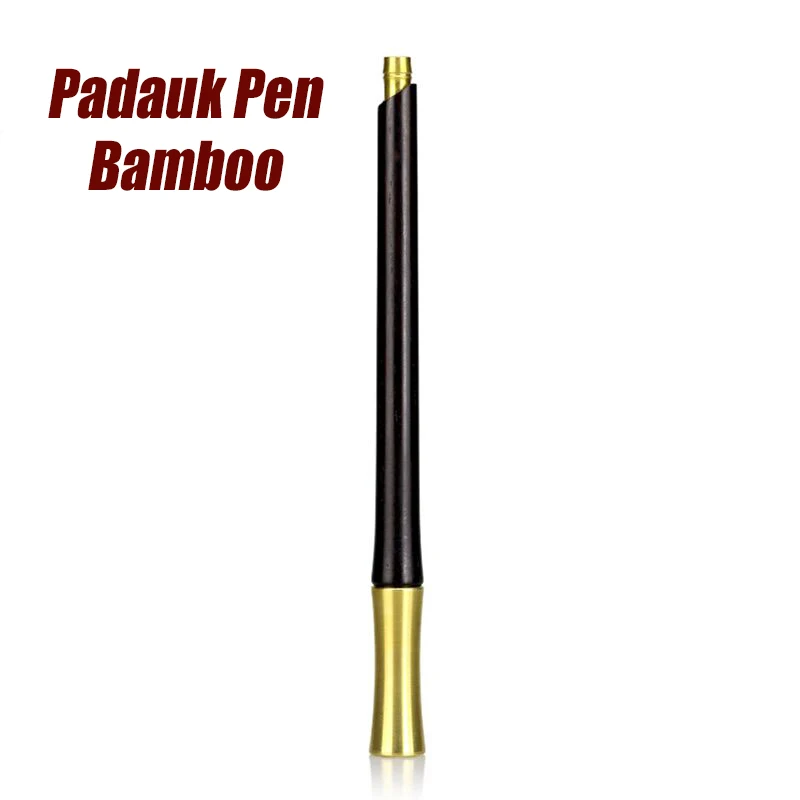 Padauk Pen Bamboo Новая Винтажная антикварная ручка для нанеения татуировки бисер переплетение Длинный кисточкой Китайский стильный металлический традиционная книга марка школьные офисные принадлежности - Цвет: Padauk Pen Bamboo