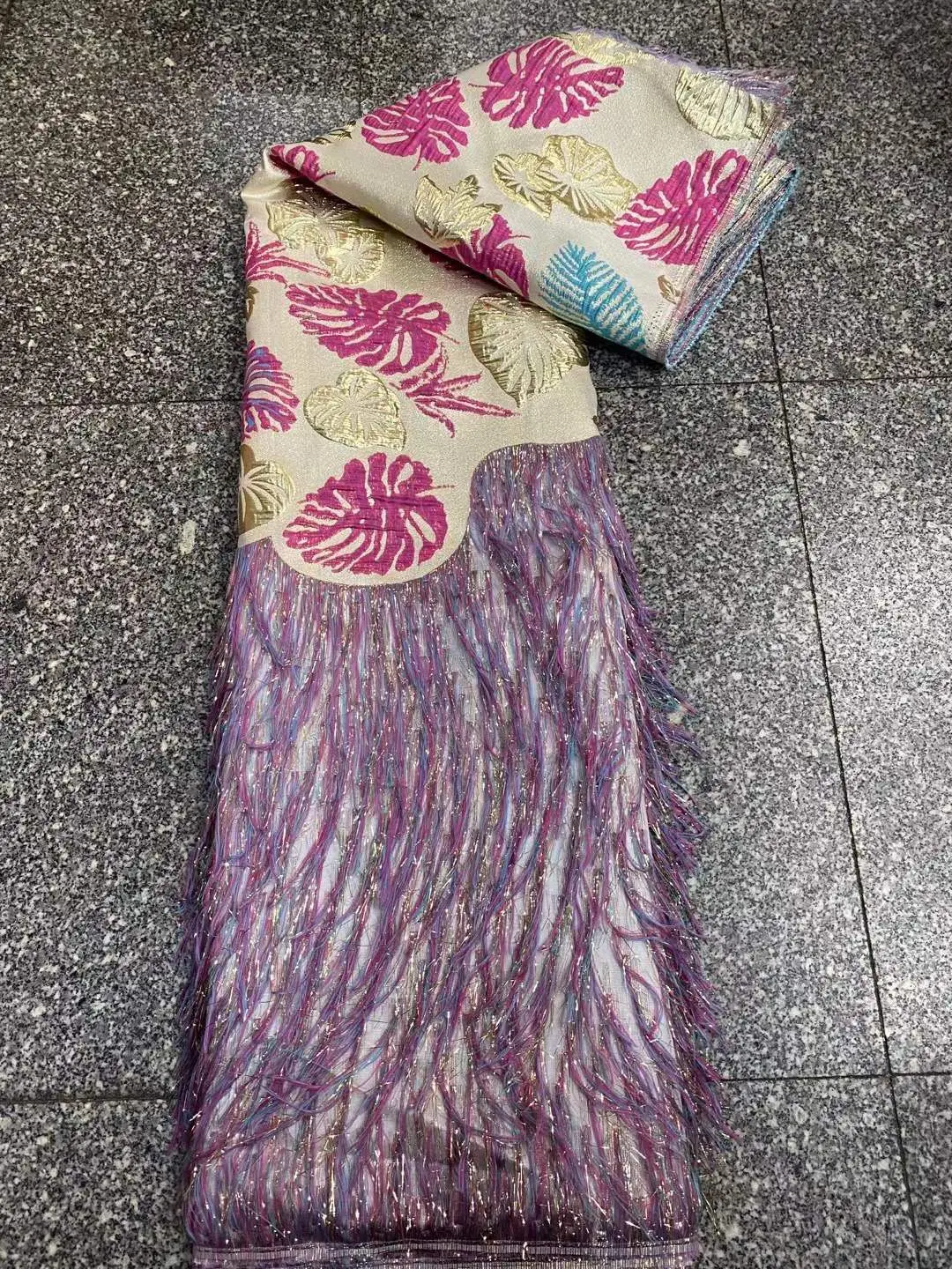 Популярный новый жаккард парчовая кружевная ткань Лидер продаж африканский тюль