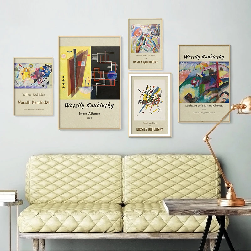 

Vintage Wassily Kandinsky Famous Abstract Canvas Painting Posters and Prints Wall Art Picture for Living Room Home Decor Cuadros
