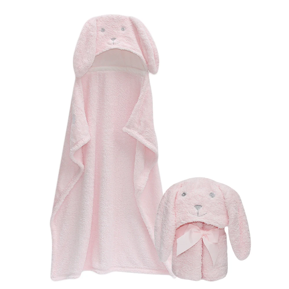

Baby Blanket Animal Pattern Coral Fleece Hooded Bath Towel