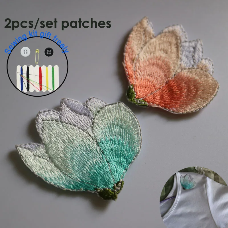 2 шт./компл. высокого качества глажка вышитые нашивки цветы клеящиеся утюгом