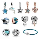 Fit Pandora оригинальный браслет из стерлингового серебра 925 пробы Геометрическая Бесконечная любовь цветок розы Charmor ожерелье DIY Ювелирные изделия C1463