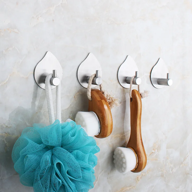 

Stainless Steel Coat Hooks Self Adhesive Strong Sticky Wall Key Sundry Hook Multifunction Home Bathroom Clothing Towel Hangers