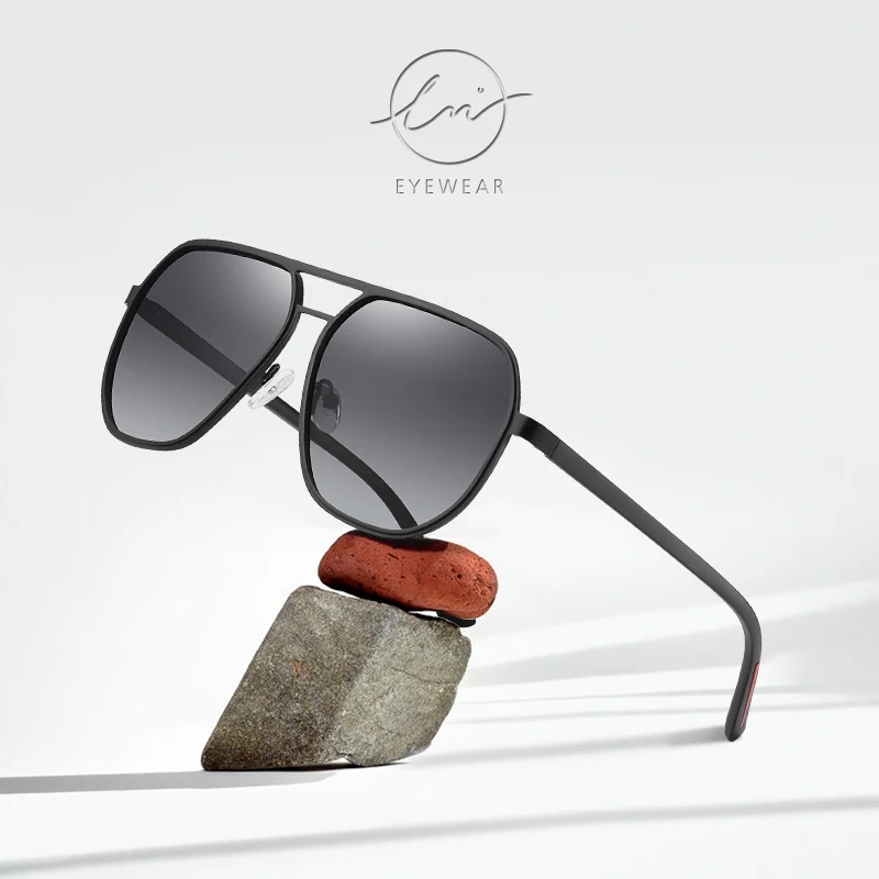 

LM 2021 Brand Polarized Sunglasses Men Fashion Oversized Vintage Pilot Male Sun Glasses For Driving Goggle UV400 zonnebril heren