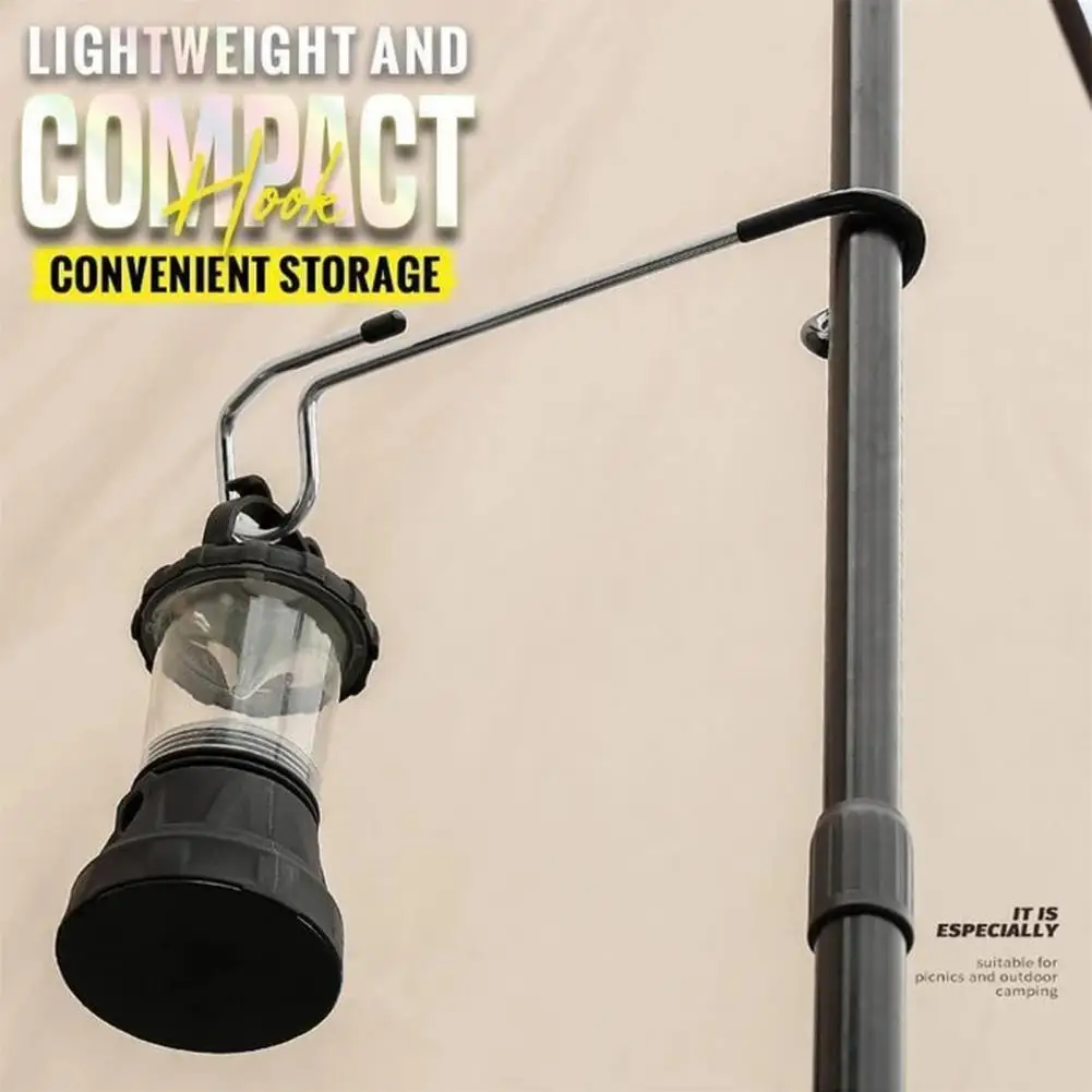 

Useful Pole Hook Easy to Install Space-saving Camping Lanter Holder S-Type Camping Light Hook