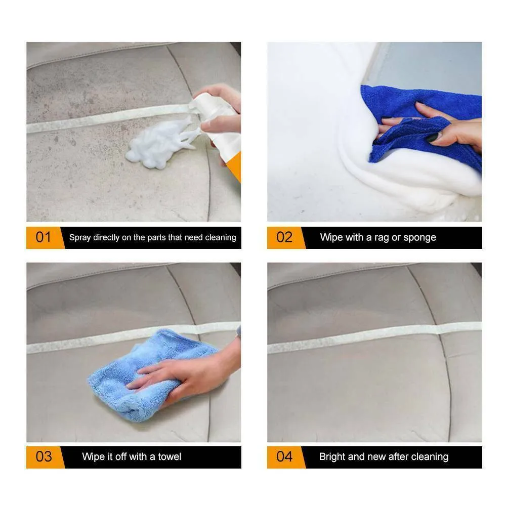 

Seat Car Foam Cleaner Stain Universal Upholstery Wax 30ML Accessory Carpet