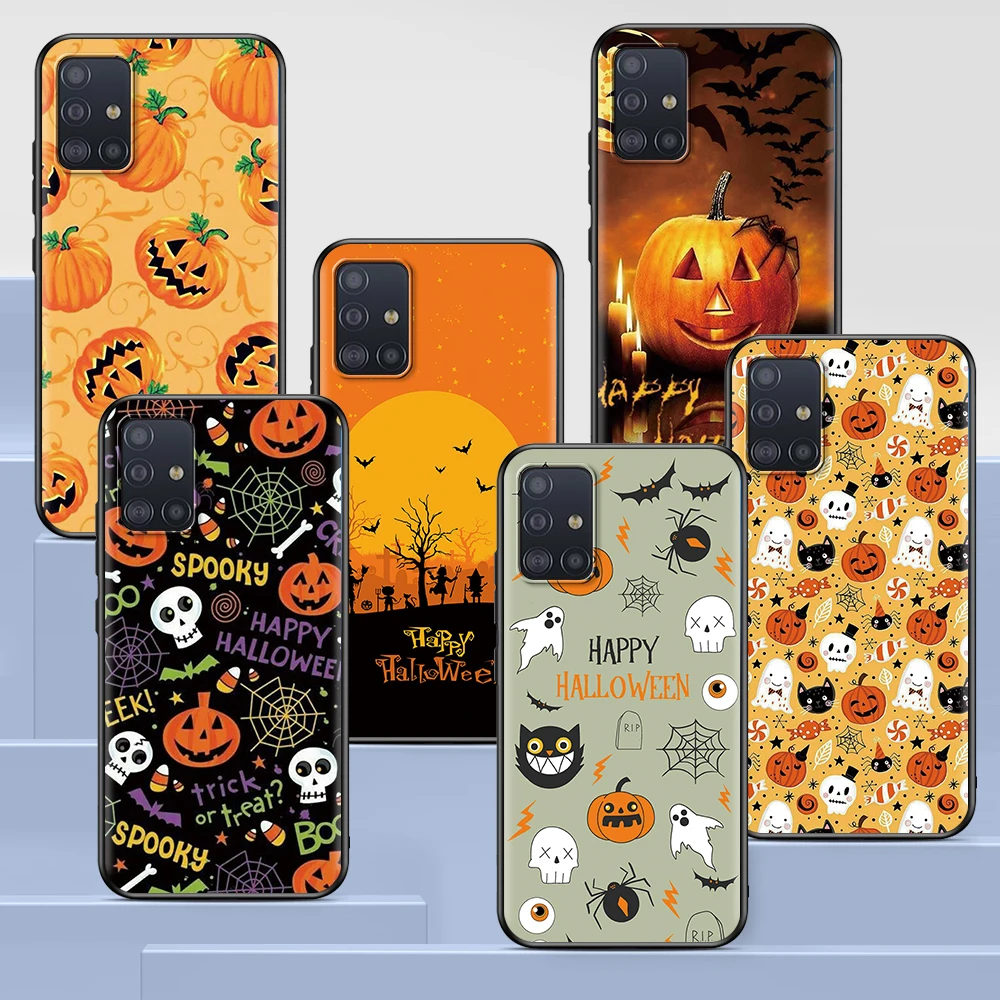 Phone Case For Samsung Galaxy A51 A12 A21s A71 A52 A31 A32 A02s A72 A11 A41 A22 A01 A42 A91 A21 A81 Halloween Black Soft Cover