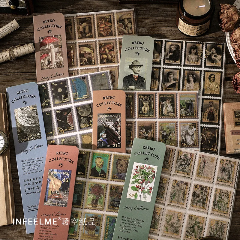 100 шт./упак. креативные бронзовые винтажные стикеры в стиле штампов для