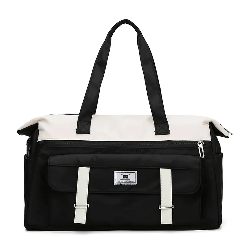 

Fashion color matching large capacity outer pocket design women's zipper travel bag luxury designer handbag designer bag sac