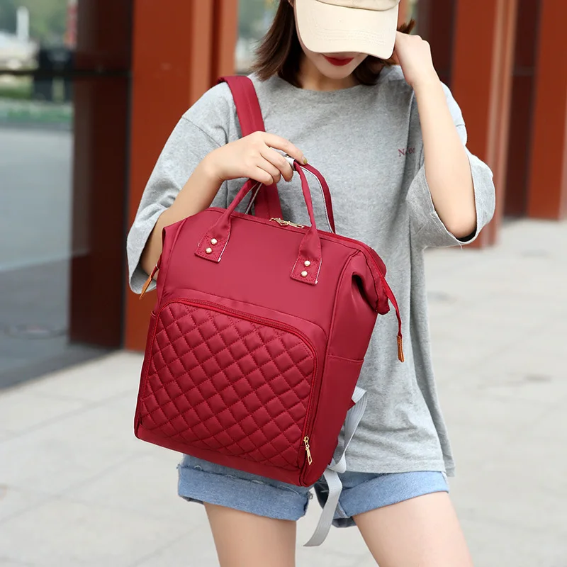 Одноцветная сумка для подгузников рюкзак мам нейлоновый сумки ухода за ребенком