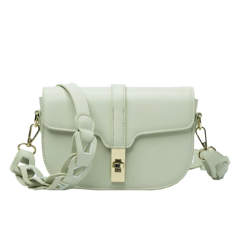 

2021 New Arrivals Women's Shoulder Bags For Female PU Leather Black Solid Color Design High Quality Retro Style Women Saddle Bag