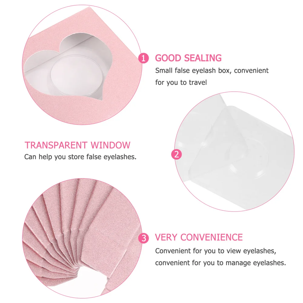 

50pcs Empty Fake Eyelash Organizer Eyelash Case Glitter Eyelash Storage Box