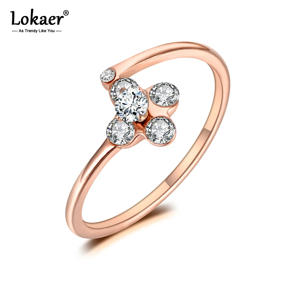 Кольцо Lokaer из нержавеющей стали с фианитами и кристаллами ювелирное изделие