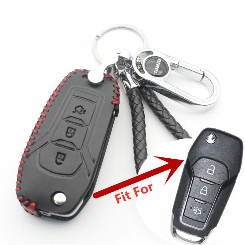 Флип чехол FLYBETTER из натуральной кожи с 3 кнопками для Ford Fusion/Fiesta/Escort/Mondeo/Everest