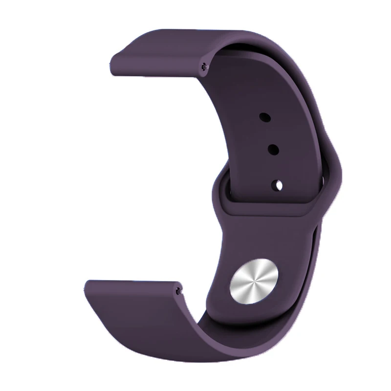Dark purple 18 мм 20 мм 22 мм силиконовый ремешок для huawei/Withings/samsung Galaxy/gear s3/Amazfit Bip Смарт-часы замена Широкие ремешки - Цвет ремешка: Dark purple
