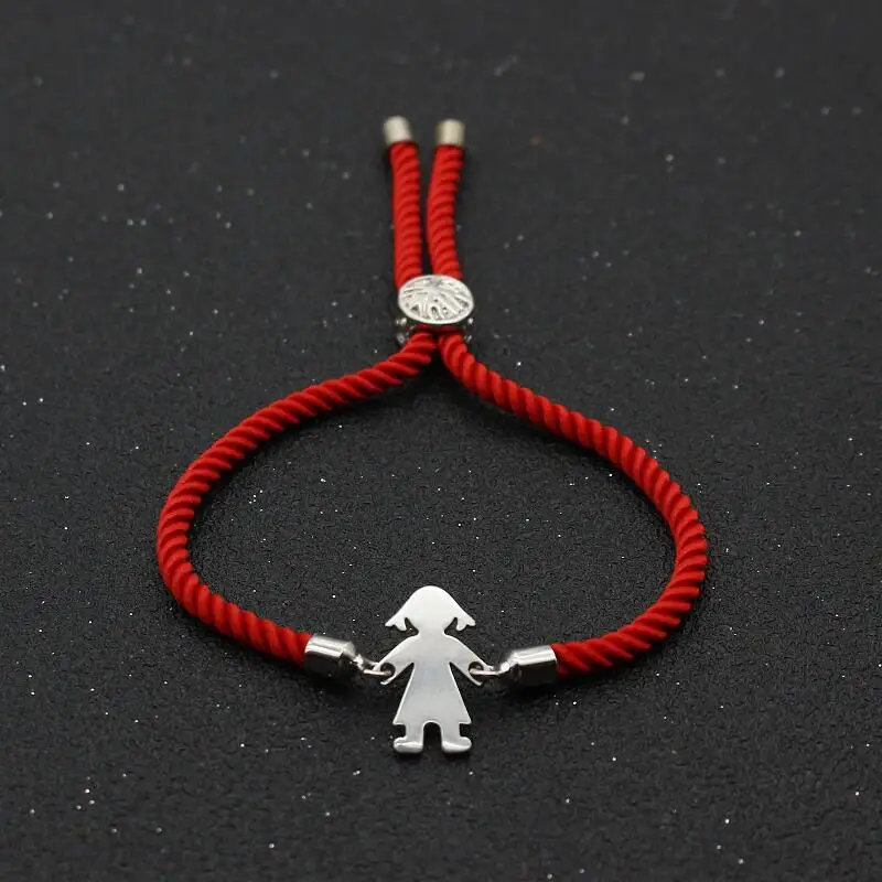 Милый медведь простой Регулируемый на удачу красный фотоэлемент браслеты из