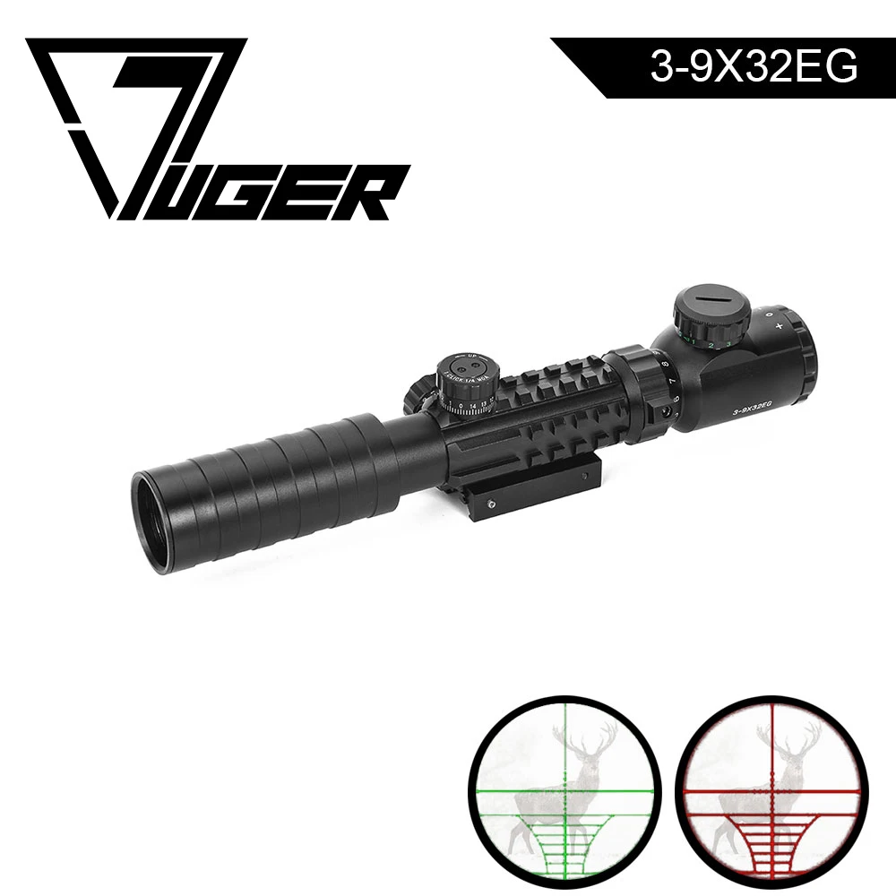 

LUGER 3-9x32 EG Hunting Scope Red Green Illuminated Optic Sight Tactical Riflescope 11/20mm Picatinny Rifle Air Guns Scope