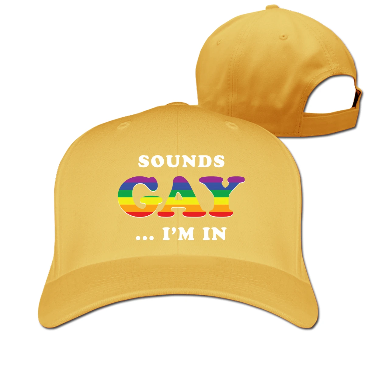 

Sounds Gay I'm In T mens woman's Fashionable breathable Hip hop caps