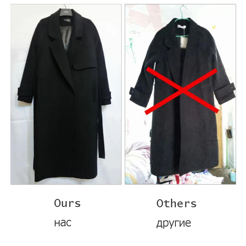 Женский Повседневный шерстяной Тренч LUZUZI длинное пальто в стиле оверсайз с