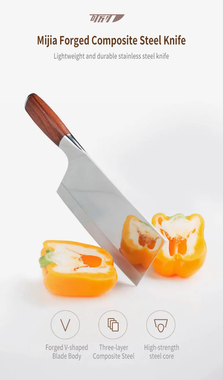 Xiaomi Mijia нож для мясника многофункциональный легкий и прочный кухонный нож из нержавеющей стали для дома или ресторана кухонные ножи