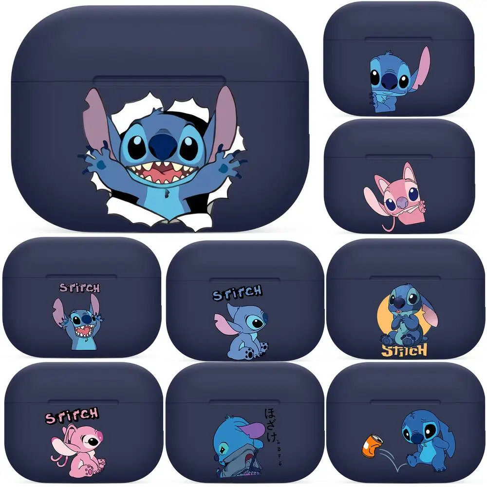 

Stitch For Airpods pro 3 case Protective Bluetooth Wireless Earphone Cover Air Pods airpod case air pod cases Navy