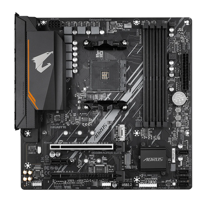 Günstig Gigabyte B550M AORUS ELITE Mit AMD Ryzen 5 PRO 4650G CPU Motherboard Set Sechs Core Zwölf Themen Desktop B550 Placa-Mãe AM4 Neue