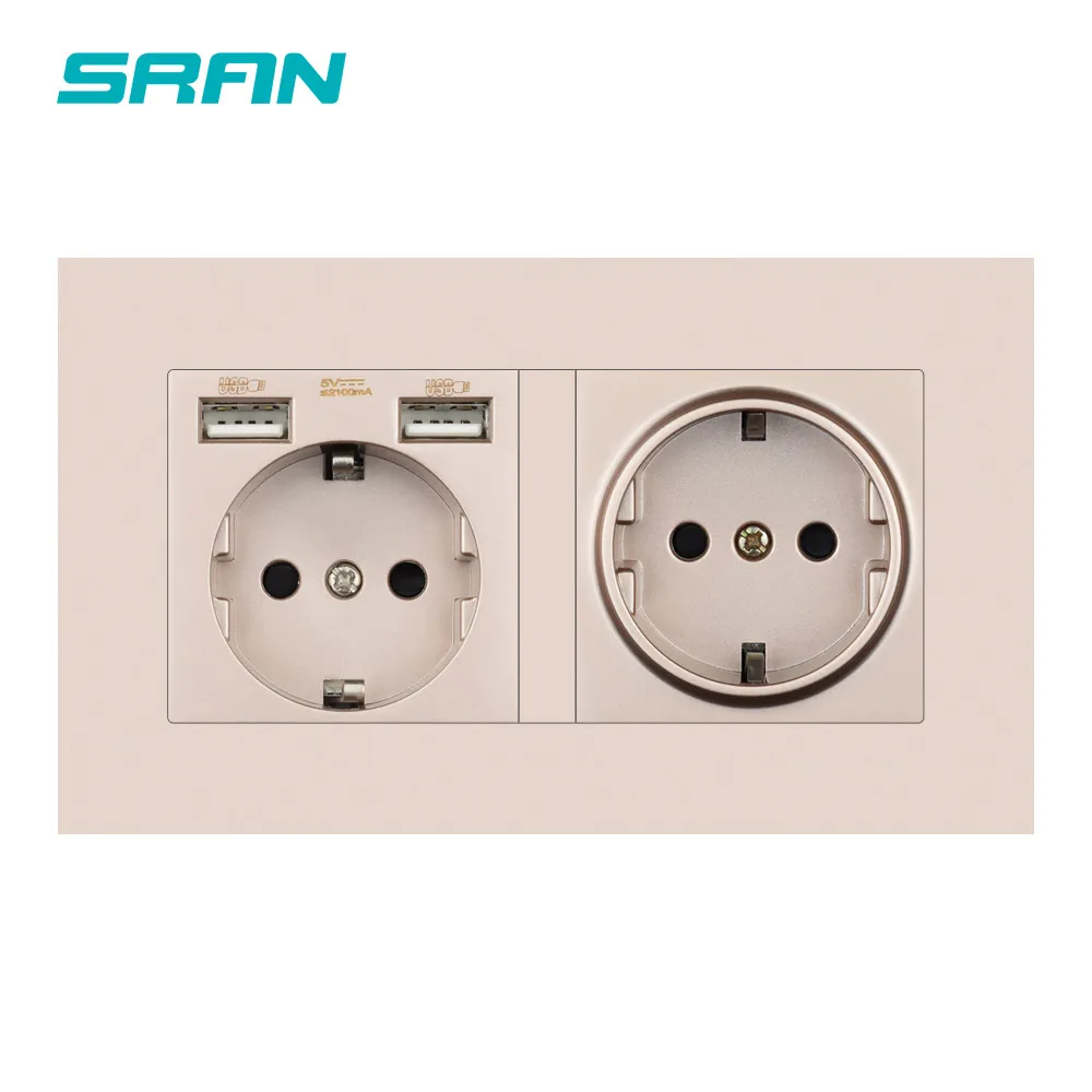 Розетка настенная серая с заземлением и светодиодным индикатором 16 А 146 х86