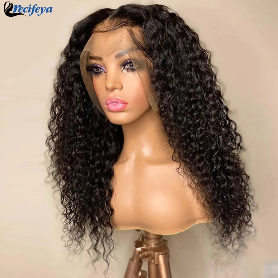 Long Deep Wave Lace Front Wig 100% Remy Human Hair Wigs  For Women 4x4 Loose Deep Wave Lace Closure Wig Curly Human Hair Wigs