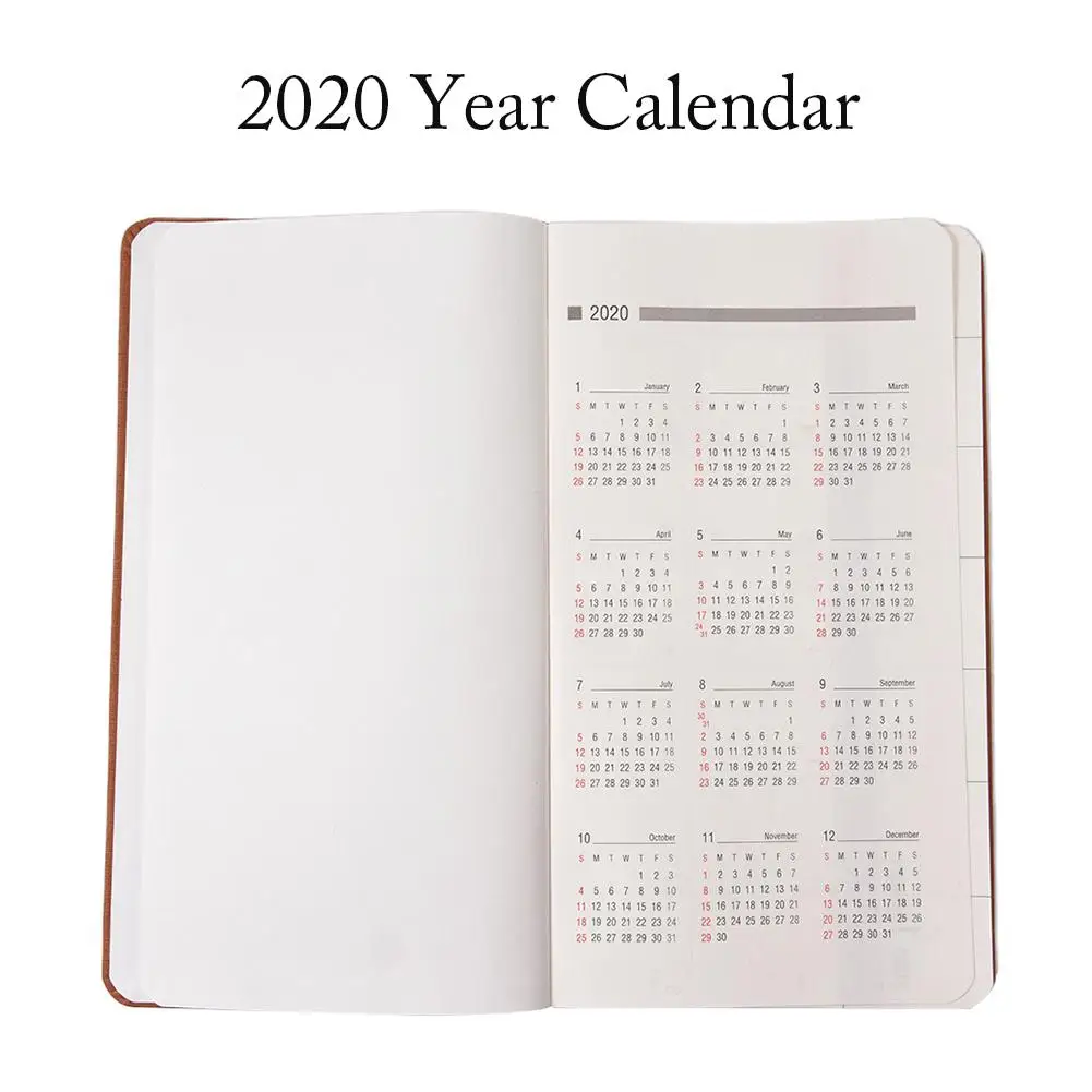 2020 планировщик Карманные календари Портативный A6 ежемесячный расписания