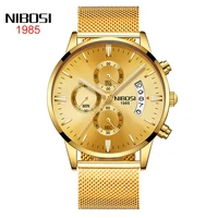 nibosi top brand luxury fashion chronograph watch men waterproof date clock sport watch mens quartz wristwatch relogio masculino