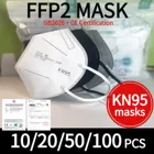100 шт. маски ffp2 kn95 5 слоев черная маска KN95 FFP2 защитная маска для лица ffcherina ffpp2 маска для лица маски с фильтром