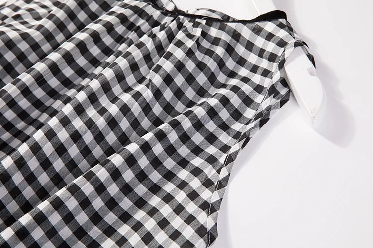 Женское длинное платье из 100% чистого шелка без рукавов с карманами в клетку один