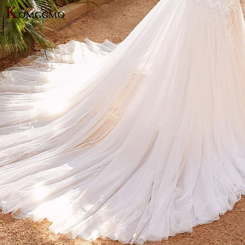 

2021 Hot Sale Sleeveless Lace Appliques Tulle Chapel Train Bridal Gown Elegant Backless Sweetheart Neck Mermaid Wedding Dress